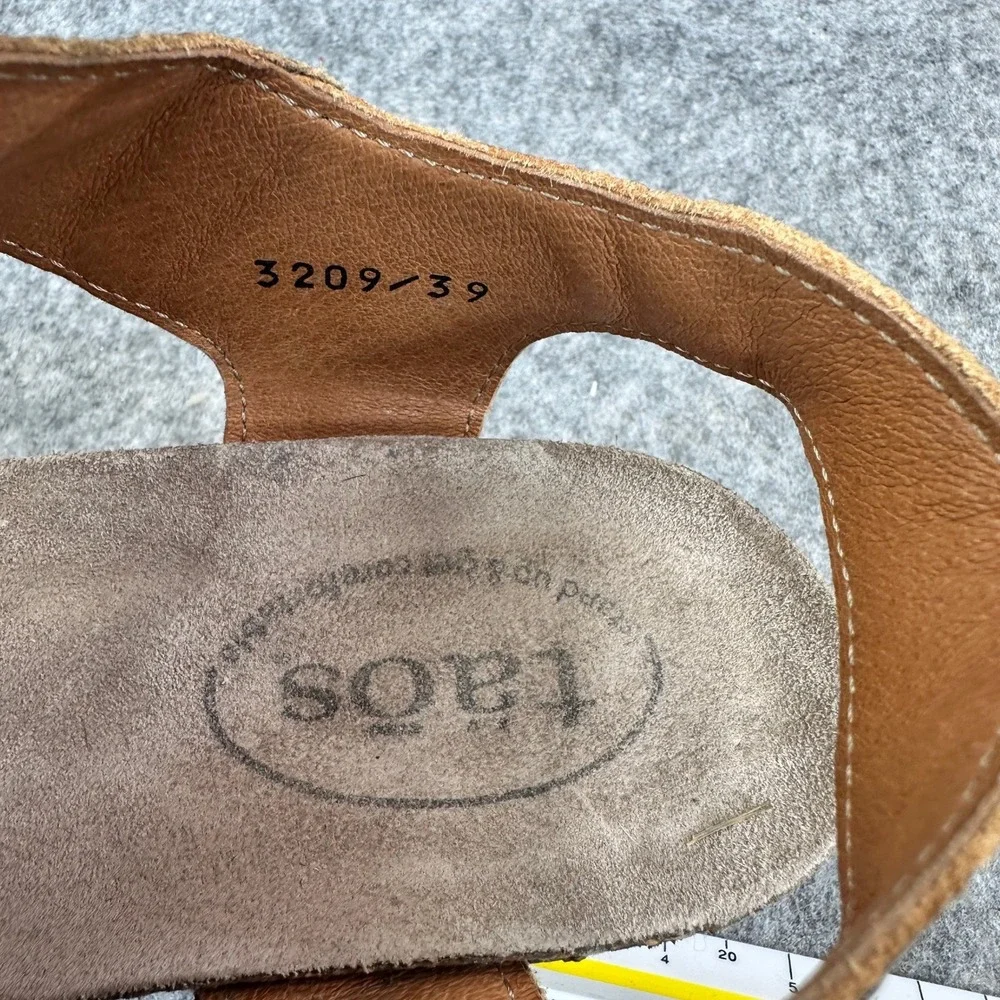 Taos Carousel Wedge Sandals Womens 39 Bronze Metallic Leather Comfort Slingback